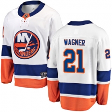 Men's New York Islanders #21 Chris Wagner Fanatics Branded White Away Breakaway NHL Jersey