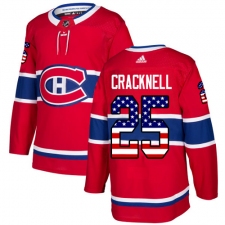Youth Adidas Montreal Canadiens #25 Adam Cracknell Authentic Red USA Flag Fashion NHL Jersey