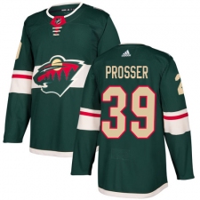 Men's Adidas Minnesota Wild #39 Nate Prosser Authentic Green Home NHL Jersey
