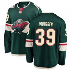 Men's Minnesota Wild #39 Nate Prosser Authentic Green Home Fanatics Branded Breakaway NHL Jersey