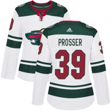 Women's Adidas Minnesota Wild #39 Nate Prosser Authentic White Away NHL Jersey
