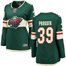Women's Minnesota Wild #39 Nate Prosser Authentic Green Home Fanatics Branded Breakaway NHL Jersey