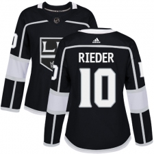 Women's Adidas Los Angeles Kings #10 Tobias Rieder Authentic Black Home NHL Jersey