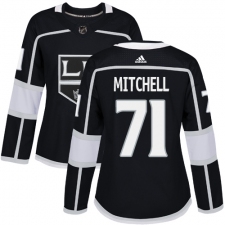 Women's Adidas Los Angeles Kings #71 Torrey Mitchell Authentic Black Home NHL Jersey