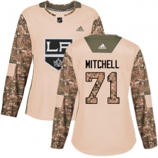 Women's Adidas Los Angeles Kings #71 Torrey Mitchell Authentic Camo Veterans Day Practice NHL Jersey
