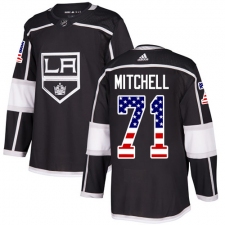 Youth Adidas Los Angeles Kings #71 Torrey Mitchell Authentic Black USA Flag Fashion NHL Jersey