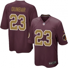 Men's Nike Washington Redskins #23 Quinton Dunbar Game Burgundy Red Gold Number Alternate 80TH Anniversary NFL Jersey
