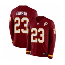 Men's Nike Washington Redskins #23 Quinton Dunbar Limited Burgundy Therma Long Sleeve NFL Jersey