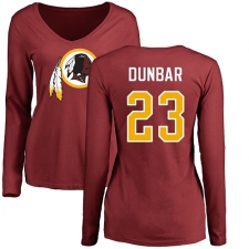 NFL Women's Nike Washington Redskins #23 Quinton Dunbar Maroon Name & Number Logo Long Sleeve T-Shirt