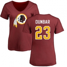 NFL Women's Nike Washington Redskins #23 Quinton Dunbar Maroon Name & Number Logo T-Shirt