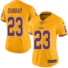 Women's Nike Washington Redskins #23 Quinton Dunbar Limited Gold Rush Vapor Untouchable NFL Jersey