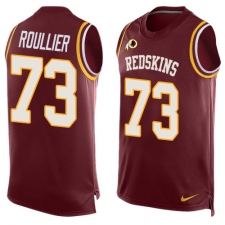 Men's Nike Washington Redskins #73 Chase Roullier Limited Red Player Name & Number Tank Top NFL Jersey