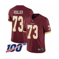 Men's Washington Redskins #73 Chase Roullier Burgundy Red Team Color Vapor Untouchable Limited Player 100th Season Football Jersey