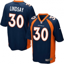 Men's Nike Denver Broncos #30 Phillip Lindsay Game Navy Blue Alternate NFL Jersey