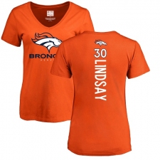 NFL Women's Nike Denver Broncos #30 Phillip Lindsay Orange Backer T-Shirt