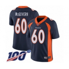 Men's Denver Broncos #60 Connor McGovern Navy Blue Alternate Vapor Untouchable Limited Player 100th Season Football Jersey