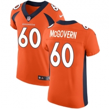 Men's Nike Denver Broncos #60 Connor McGovern Orange Team Color Vapor Untouchable Elite Player NFL Jersey