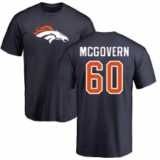 NFL Nike Denver Broncos #60 Connor McGovern Navy Blue Name & Number Logo T-Shirt