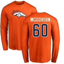 NFL Nike Denver Broncos #60 Connor McGovern Orange Name & Number Logo Long Sleeve T-Shirt