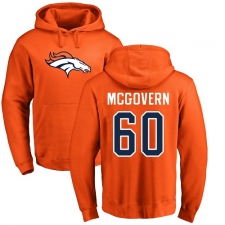 NFL Nike Denver Broncos #60 Connor McGovern Orange Name & Number Logo Pullover Hoodie