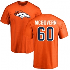 NFL Nike Denver Broncos #60 Connor McGovern Orange Name & Number Logo T-Shirt