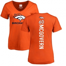 NFL Women's Nike Denver Broncos #60 Connor McGovern Orange Backer T-Shirt