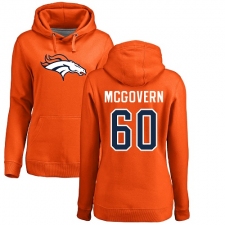 NFL Women's Nike Denver Broncos #60 Connor McGovern Orange Name & Number Logo Pullover Hoodie