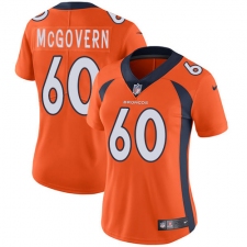 Women's Nike Denver Broncos #60 Connor McGovern Orange Team Color Vapor Untouchable Limited Player NFL Jersey