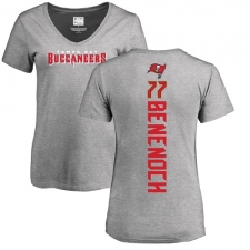NFL Women's Nike Tampa Bay Buccaneers #77 Caleb Benenoch Ash Backer T-Shirt