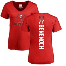 NFL Women's Nike Tampa Bay Buccaneers #77 Caleb Benenoch Red Backer T-Shirt