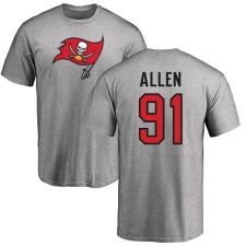 NFL Nike Tampa Bay Buccaneers #91 Beau Allen Ash Name & Number Logo T-Shirt