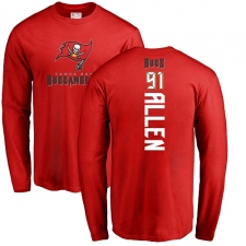 NFL Nike Tampa Bay Buccaneers #91 Beau Allen Red Backer Long Sleeve T-Shirt