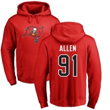 NFL Nike Tampa Bay Buccaneers #91 Beau Allen Red Name & Number Logo Pullover Hoodie