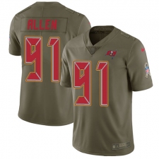 Youth Nike Tampa Bay Buccaneers #91 Beau Allen Limited Olive 2017 Salute to Service NFL Jersey