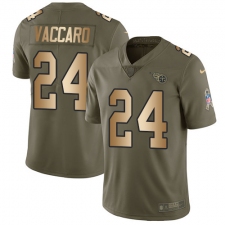 Men Nike Tennessee Titans #24 Kenny Vaccaro Limited Olive Gold 2017 Salute to Service NFL Jersey