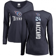 NFL Women's Nike Tennessee Titans #24 Kenny Vaccaro Navy Blue Backer Long Sleeve T-Shirt
