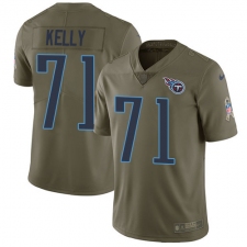 Men Nike Tennessee Titans #71 Dennis Kelly Limited Olive 2017 Salute to Service NFL Jersey