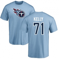 NFL Nike Tennessee Titans #71 Dennis Kelly Light Blue Name & Number Logo T-Shirt