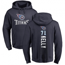 NFL Nike Tennessee Titans #71 Dennis Kelly Navy Blue Backer Pullover Hoodie