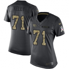 Women Nike Tennessee Titans #71 Dennis Kelly Limited Black 2016 Salute to Service NFL Jersey