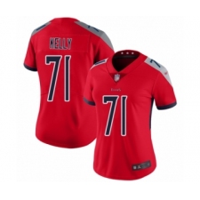 Women's Tennessee Titans #71 Dennis Kelly Limited Red Inverted Legend Football Jersey