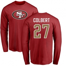 NFL Nike San Francisco 49ers #27 Adrian Colbert Red Name & Number Logo Long Sleeve T-Shirt