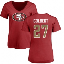 NFL Women's Nike San Francisco 49ers #27 Adrian Colbert Red Name & Number Logo T-Shirt