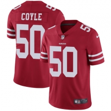 Men's Nike San Francisco 49ers #50 Brock Coyle Red Team Color Vapor Untouchable Limited Player NFL Jersey