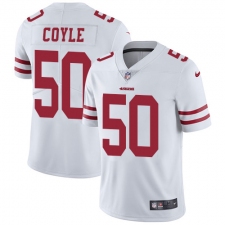 Men's Nike San Francisco 49ers #50 Brock Coyle White Vapor Untouchable Limited Player NFL Jersey