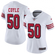 Women Nike San Francisco 49ers #50 Brock Coyle Limited White Rush Vapor Untouchable NFL Jersey