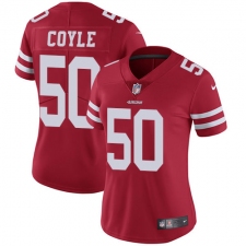 Women Nike San Francisco 49ers #50 Brock Coyle Red Team Color Vapor Untouchable Elite Player NFL Jersey