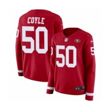 Women's Nike San Francisco 49ers #50 Brock Coyle Limited Red Therma Long Sleeve NFL Jersey
