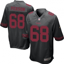 Men's Nike San Francisco 49ers #68 Mike Person Game Black NFL Jersey