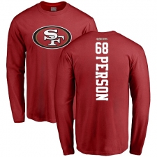 NFL Nike San Francisco 49ers #68 Mike Person Red Backer Long Sleeve T-Shirt